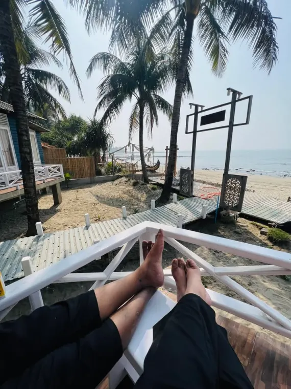 Beach Bliss Balcony Couple