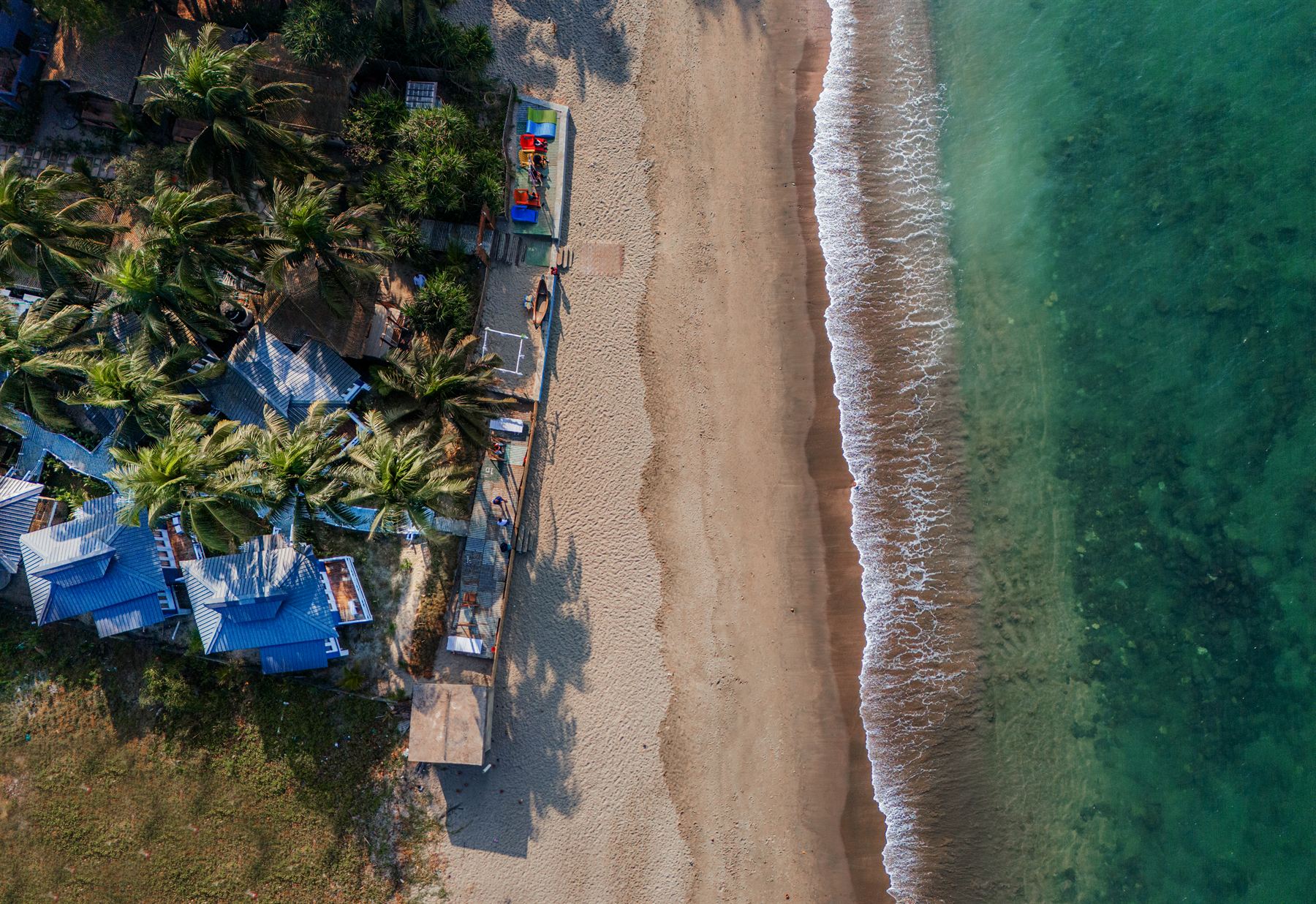 The resort and its shoreline seen from above