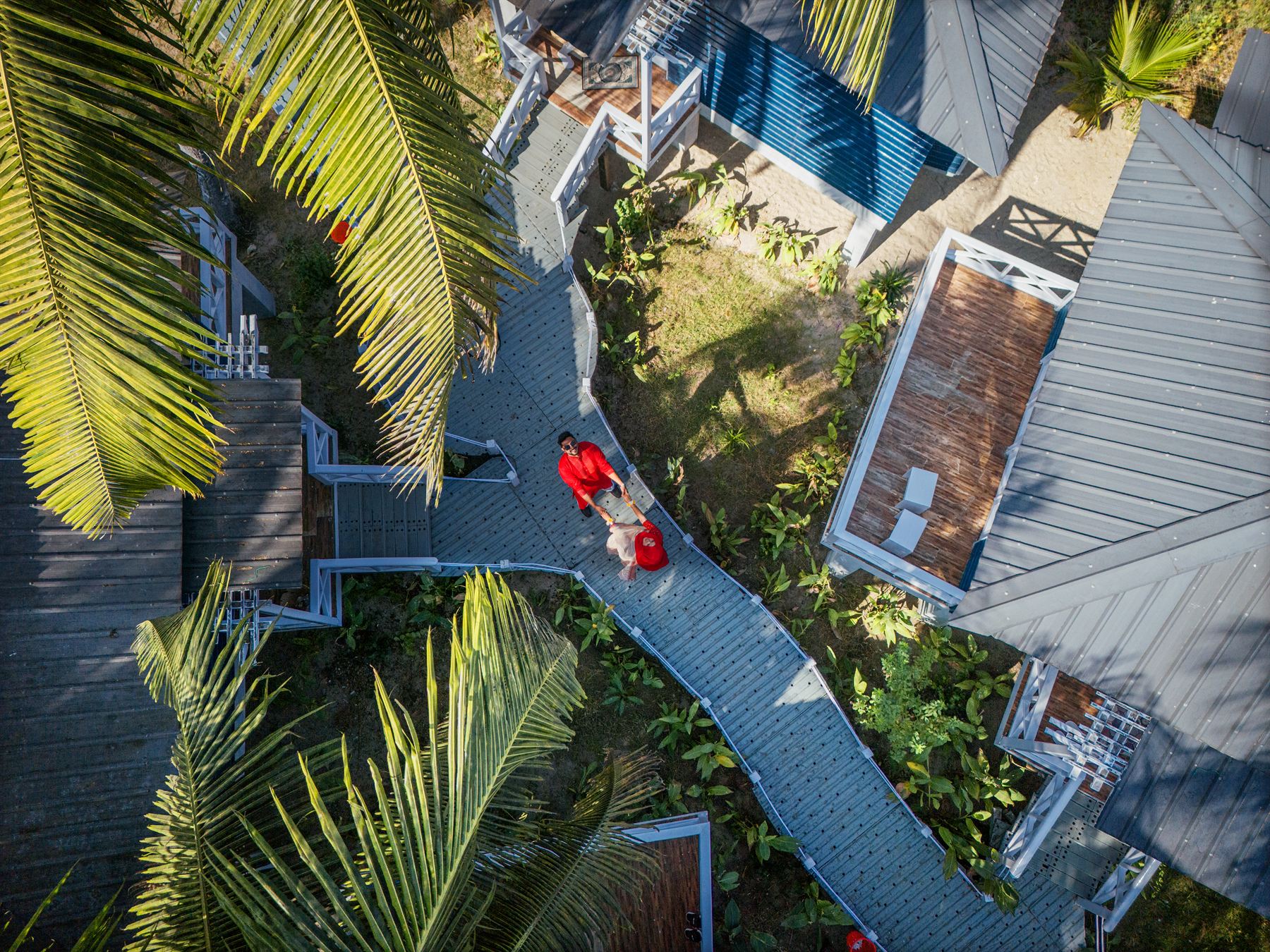 A walk through the palms and villas